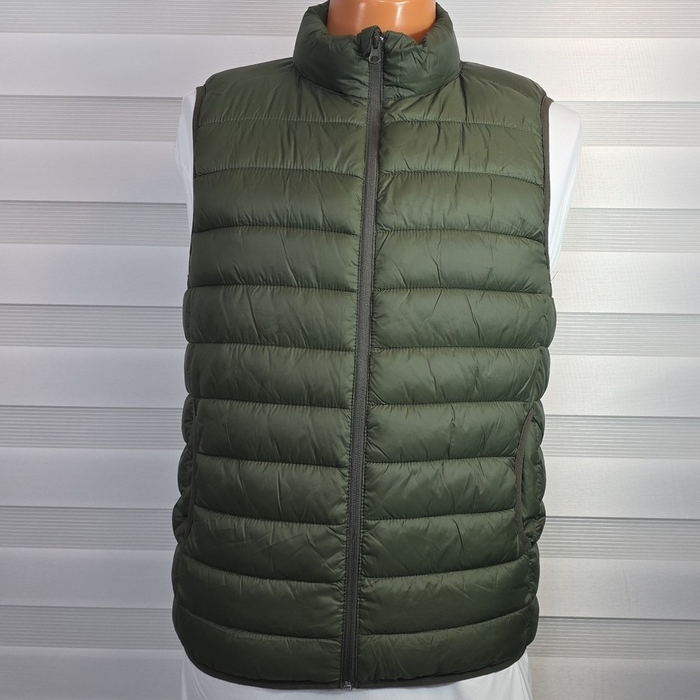 Primark Packable Puffer Vest Ultra Light Gillet Men's L Army‎ Green